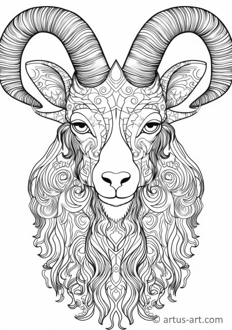Cute Wild goat Coloring Page